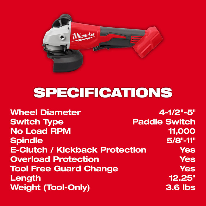 Milwaukee 2686-20 M18 18V 4-1/2" / 5" Cut-Off Grinder Paddle Switch - Bare Tool
