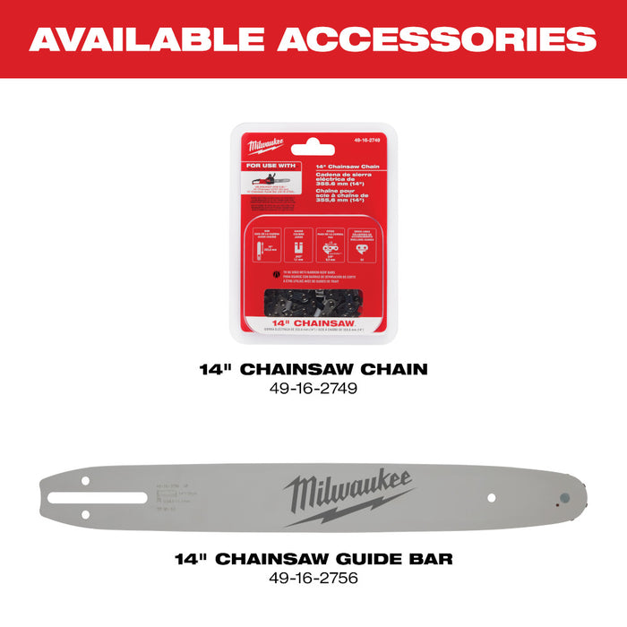 Milwaukee 2727-20C M18 FUEL 14" Ergonomic Cordless Chainsaw - Bare Tool