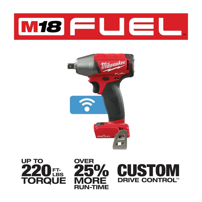 Milwaukee 2759-20 M18 FUEL 18V 1/2" Compact Impact Wrench Kit - Bare Tool
