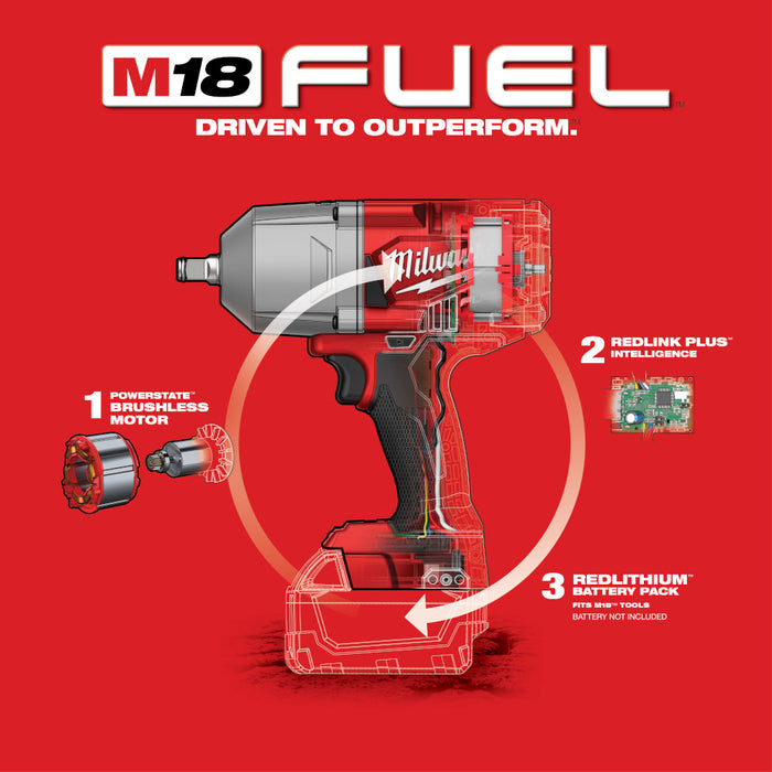 Milwaukee 2767-20 M18 FUEL 18V 1/2-Inch Friction Ring Impact Wrench - Bare Tool