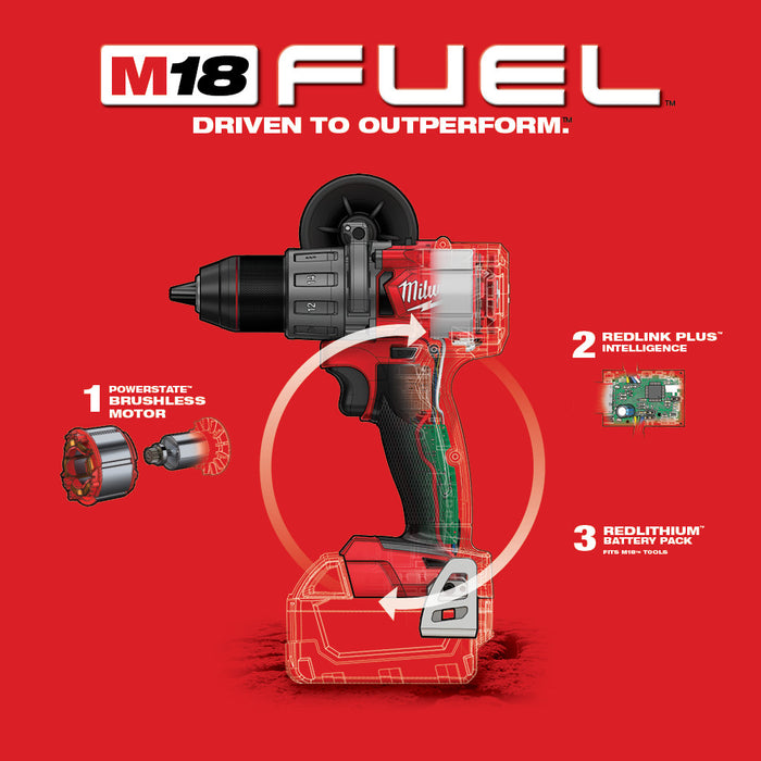Milwaukee 2803-80 M18 FUEL 18V 1/2" Brushless Drill Driver - Bare Tool - Recon
