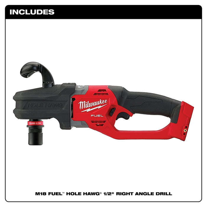 Milwaukee 2808-80 M18 FUEL 18V HOLE HAWG Right Angle Drill - Bare Tool, Recon