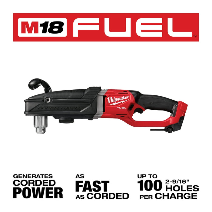 Milwaukee 2809-20 M18 FUEL 18V 1/2 Inch Super Hawg Right Angle Drill - Bare Tool