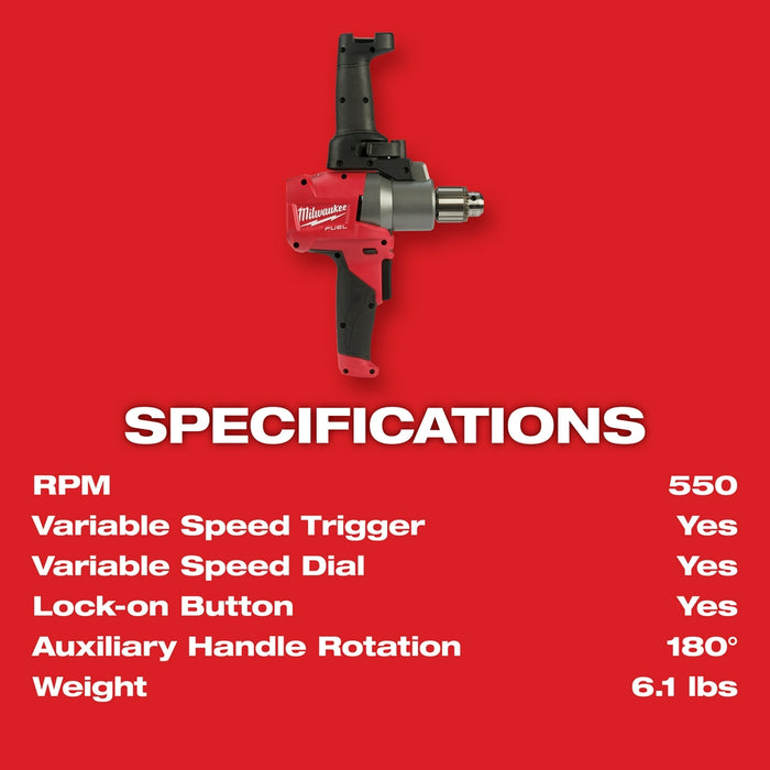 Mixing Drill Milwaukee M18 Mud Mixer Milwaukee 2810-20 M18 FUEL