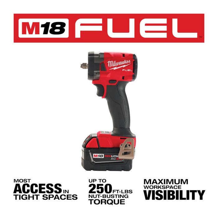 Milwaukee 2991-22 M18 FUEL 18V Compact Impact Wrench / Grinder Combo Kit