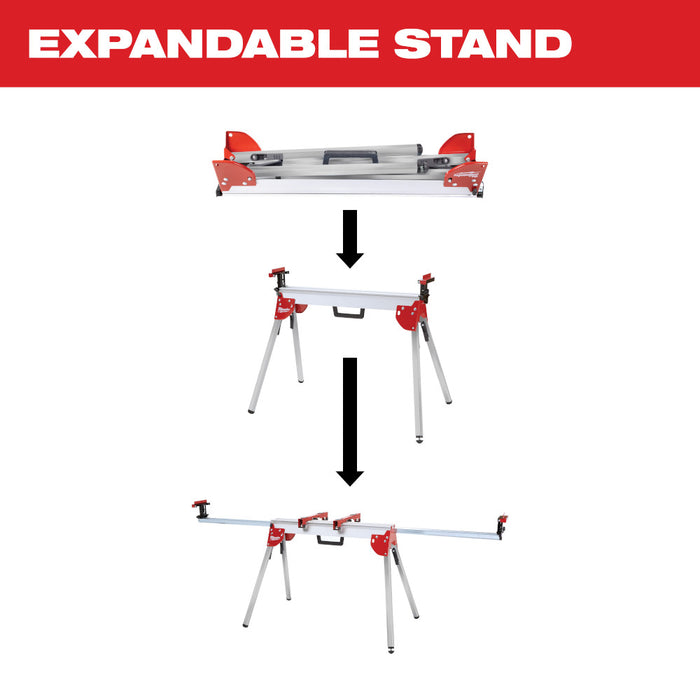 Milwaukee 48-08-0551 100-Inch Adjustable Compact Folding Miter Saw Stand