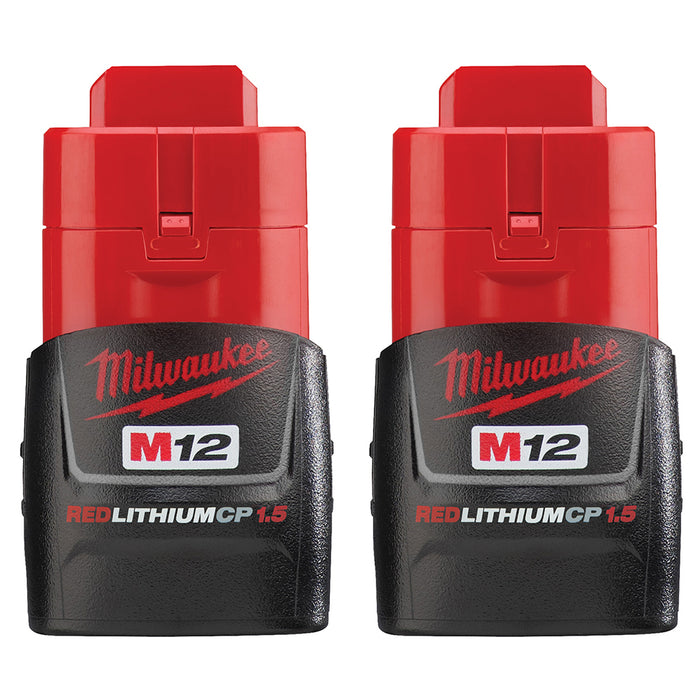 Milwaukee 48-11-2411 M12 12V 1.5Ah REDLITHIUM Compact Battery - 2pk