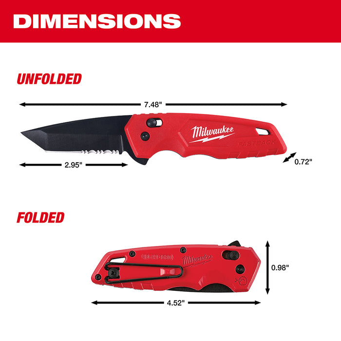 Milwaukee 48-22-1530 FASTBACK Stainless Steel Spring Assisted Folding Knife