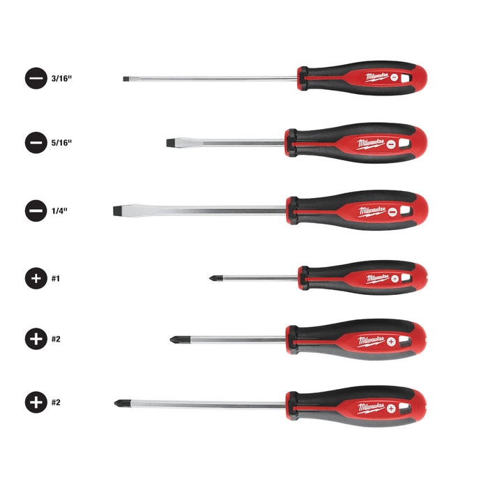 Milwaukee 48-22-2706 Multi-Tip Forged Shanks Wire Bending Screwdriver Set - 6 PC