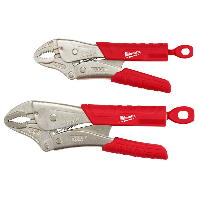 Milwaukee 48-22-3402 7 and 10-Inch TorqueLock Curved Jaw Pliers Set - 2pc