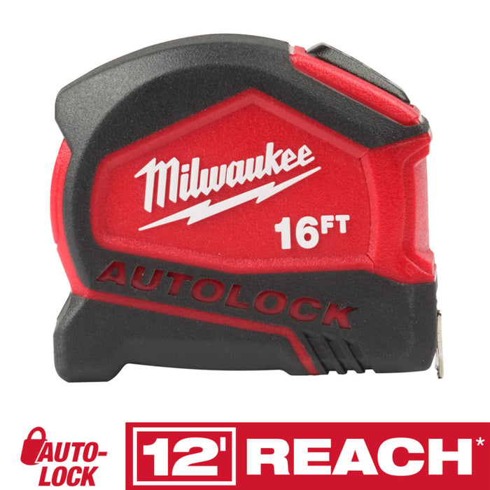 Milwaukee 48-22-6816 16' Compact Heavy Duty Auto Lock Tape