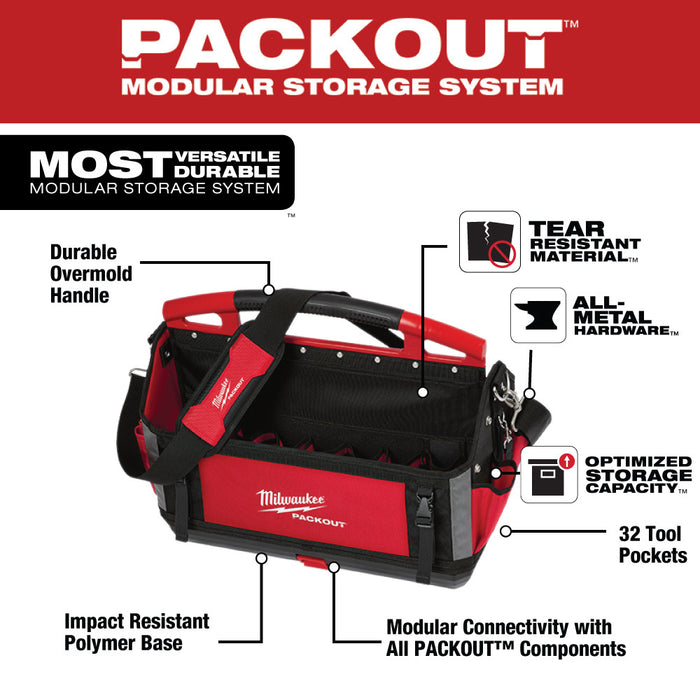 Milwaukee 48-22-8320 20-Inch 32-Pocket Ballistic Material Packout Tote
