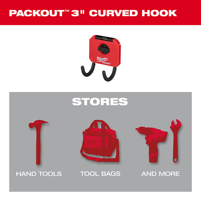 Milwaukee 48-22-8335 3" PACKOUT Reinforced Curved Hook