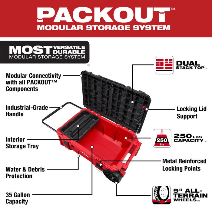 Milwaukee 48-22-8428 PACKOUT Rolling Tool Chest w/ Dual Stack Top
