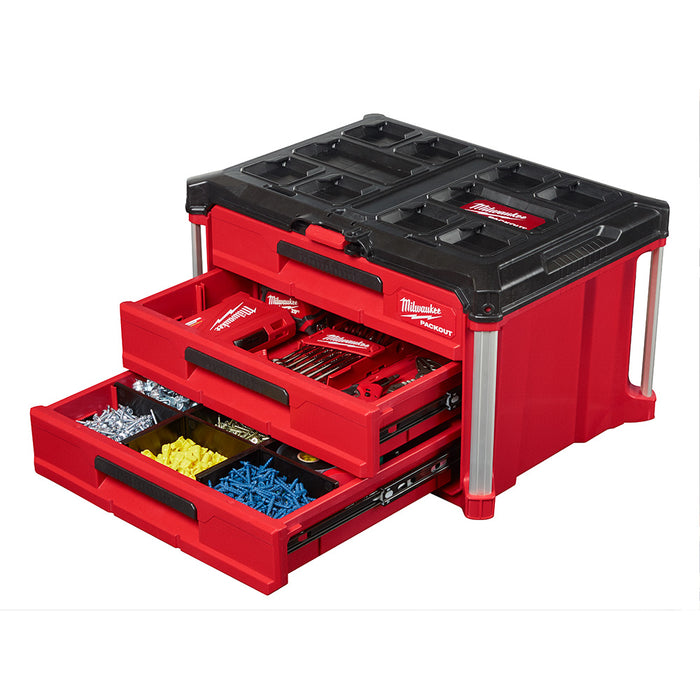 Milwaukee 48-22-8443 PACKOUT 3 Drawer Durable Tool Box w/ 50lbs Capacity