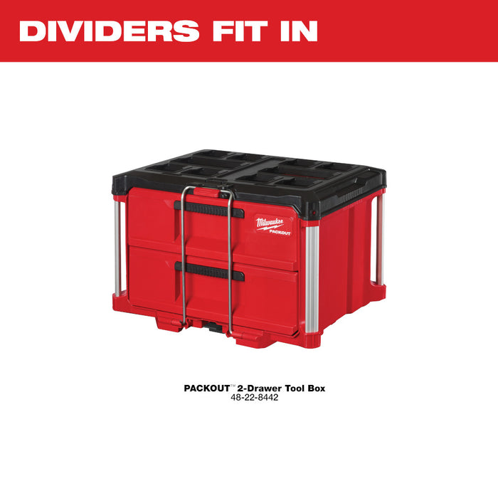 Milwaukee 48-22-8472 PACKOUT 2 Drawer Tool Box Durable Dividers