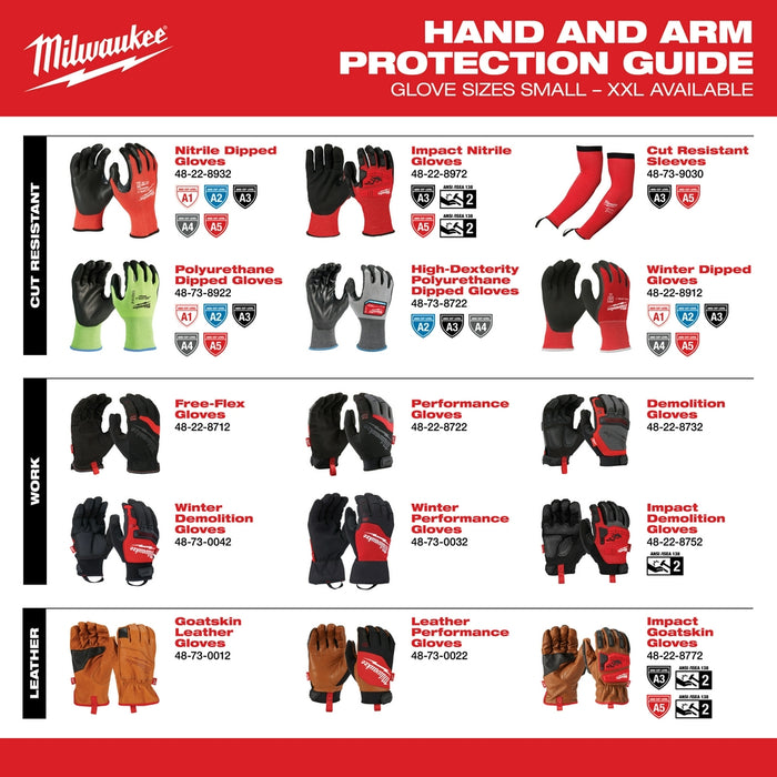 Milwaukee 48-22-8732 Breathable Armortex Smart Swipe Demolition Gloves - L
