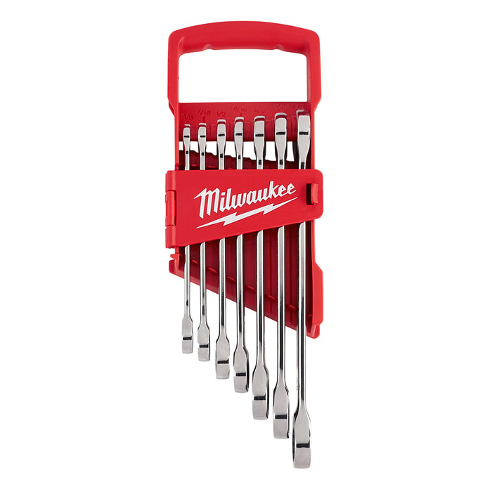 Milwaukee 48-22-9406 Durable SAE Ratcheting Combination Wrench Set - 7pc