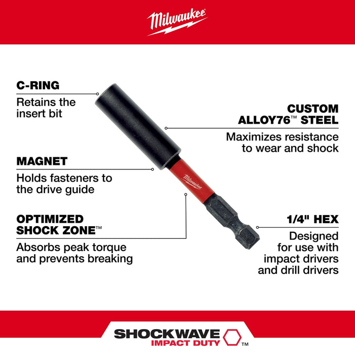 Milwaukee 48-32-4502 2.36" Impact Duty Shockwave Magnetic Bit Tip Holder
