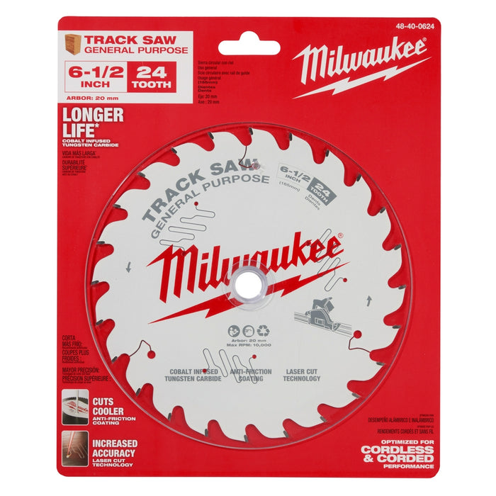 Milwaukee 48-40-0624 6-1/2" 24T Anti Friction General Purpose Track Saw Blade