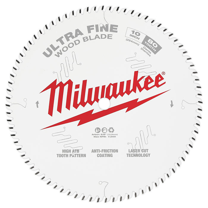 Milwaukee 48-40-1032 10" 80T Ultra Fine Circular Saw Wood Blade