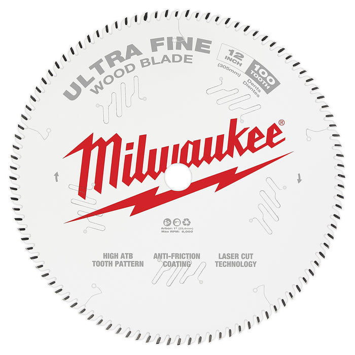Milwaukee 48-40-1228 12" 100T Ultra Fine Circular Saw Wood Blade