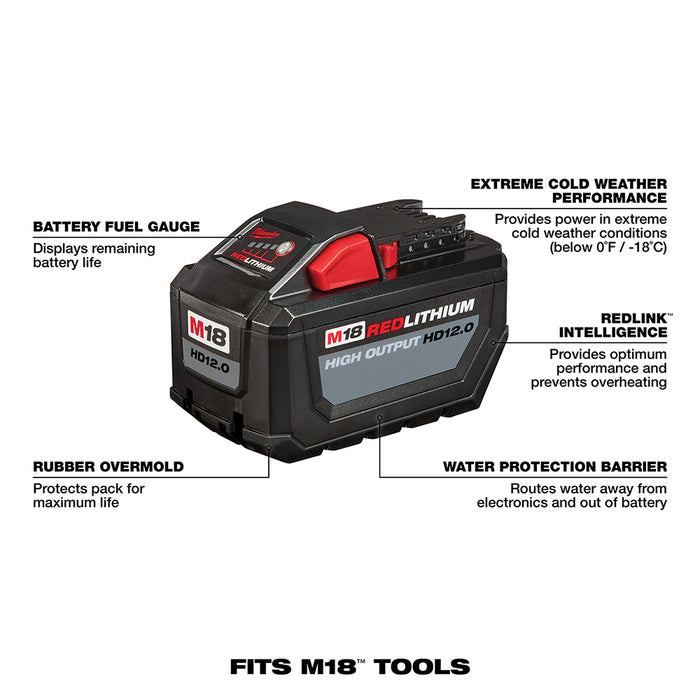 Milwaukee 48-59-1200XC5 M18 18V 12.0 AH Starter Kit w/ 5.0 AH 2-Pack Batteries