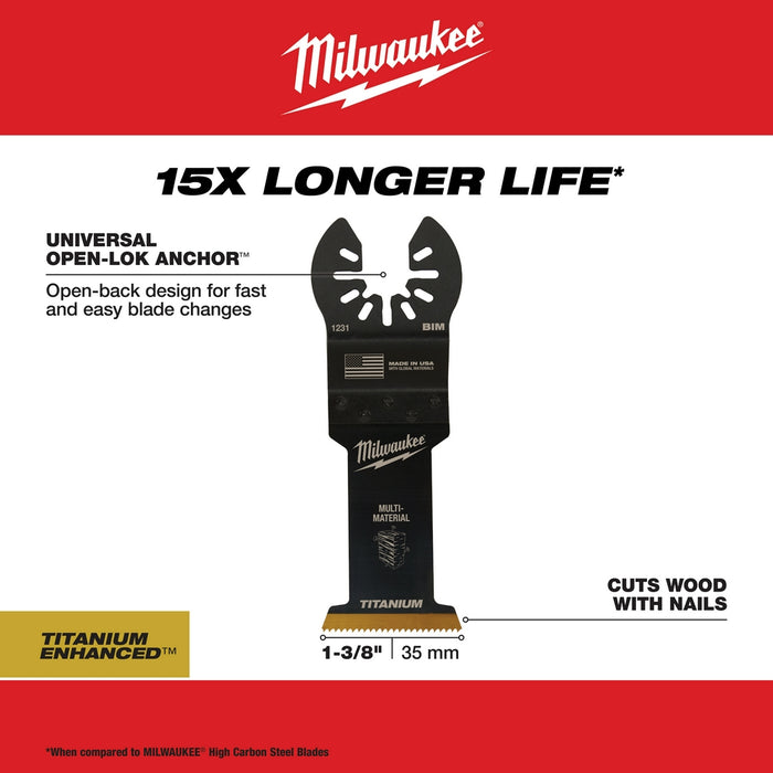 Milwaukee 49-25-1239 1-3/8" Universal Fit OPEN-LOK Multi-Material Blades - 10 PK