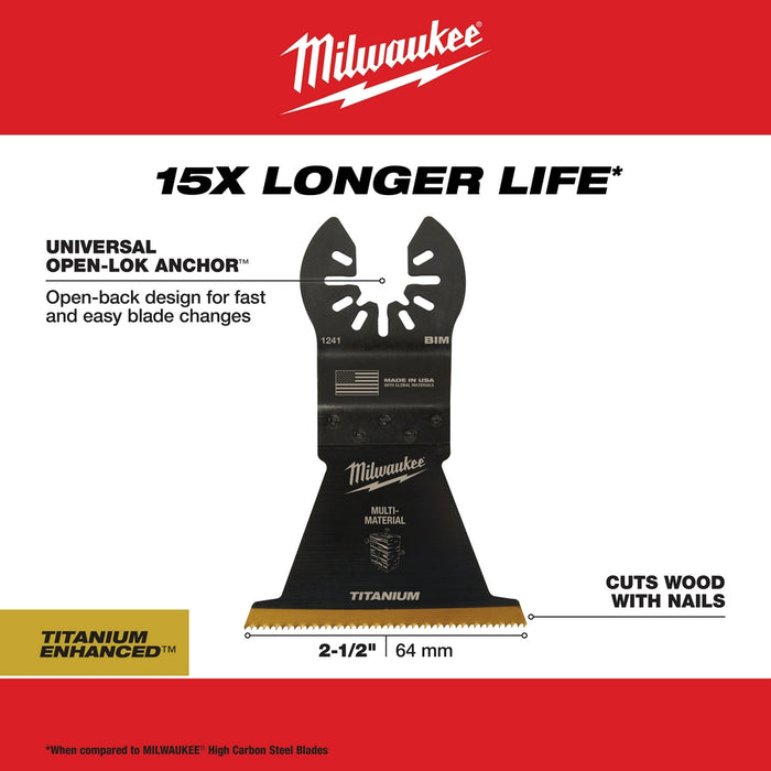 Milwaukee 49-25-1249 2-1/2" Universal Fit OPEN-LOK Multi-Material Blades - 10 PK