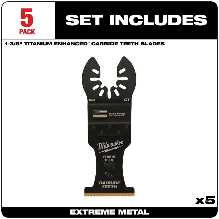 Milwaukee 49-25-1505 1-3/8" Universal Fit OPEN-LOK Extreme Metal Blade - 5PK