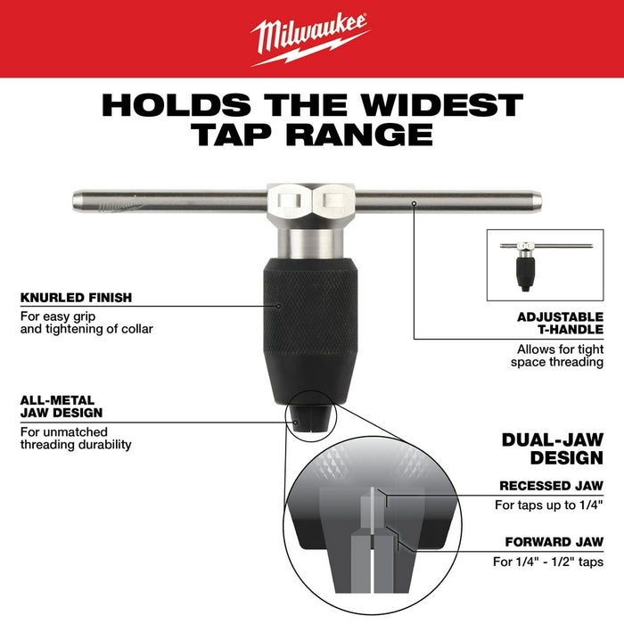 Milwaukee 49-57-5001 Tap Collet for Taps up to 1/2” & T Handle Bar