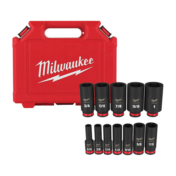 Milwaukee 49-66-7006 SHOCKWAVE 3/8" Drive SAE  6 Point Socket Set - 12PC