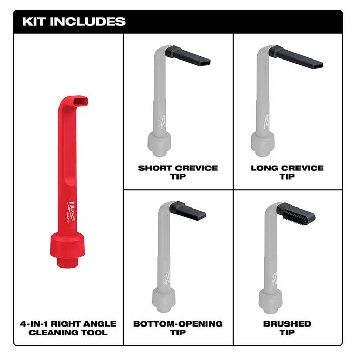 Milwaukee 49-90-2026 AIR-TIP 4-in-1 Right Angle Cleaning Tool Attachment