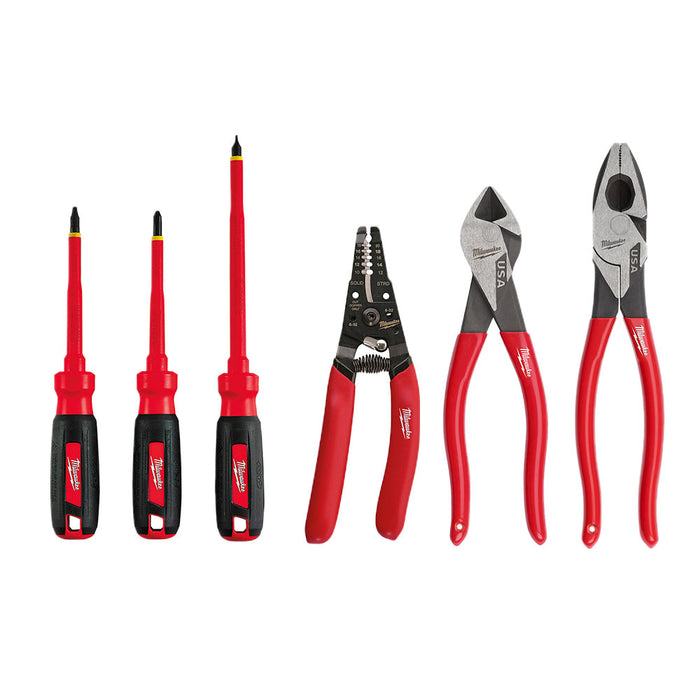 Milwaukee EKIT5 Electricans Kit with Insulated Screwdrivers - 6 PC