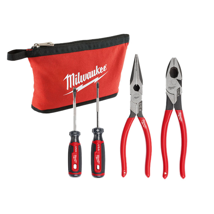Milwaukee EKIT8 Electricians Kit with Zipper Pouch - 4 PC