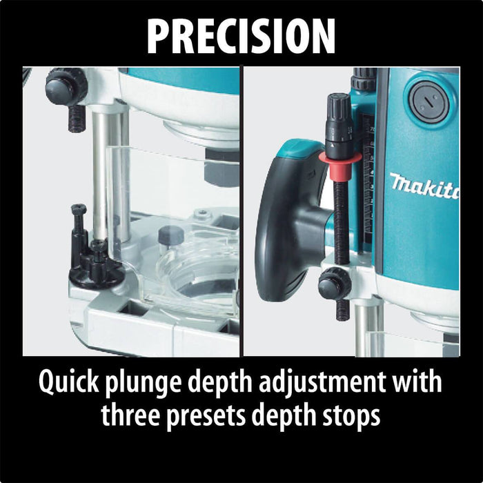 Makita RP2301FC 3-1/4 HP 15.0 Amp 9,000-22,000 Rpm 2-3/4-Inch Plunge Router