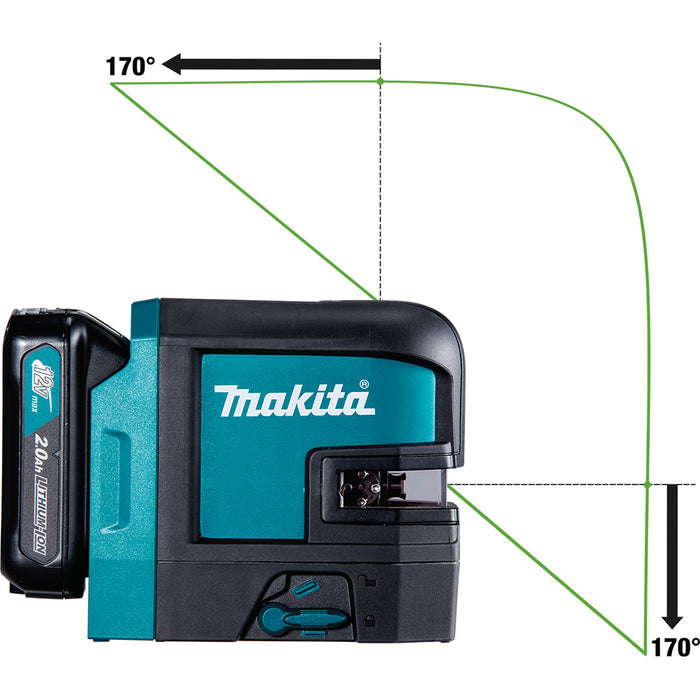 Makita SK106GDNAX 12 volt CXT Cordless Self-Leveling 4 Point Green Laser Kit