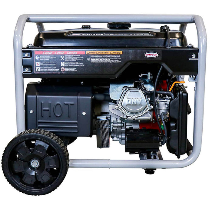 Simpson SPG7593E 120-Volt 7,500-Watt OHV Gas Powered Portable Generator - 70007