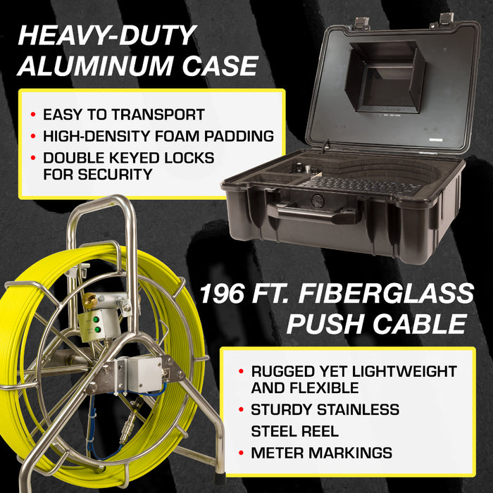 Video Snake 3388T 196' Self Leveling Pipe Inspection Camera w/ Transmitter