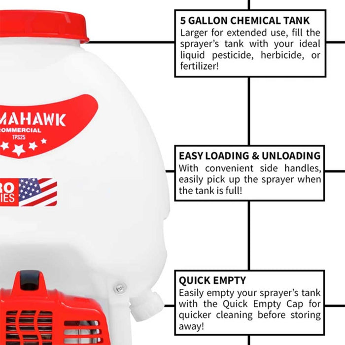 Tomahawk Power TPS25-PRO 5 Gallon Gas Power Backpack Pesticide