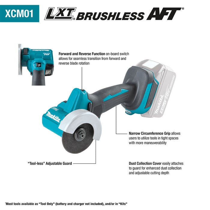 Makita XCM01Z 18V LXT 3" Brushless Cordless Cut-Off Tool - Bare Tool