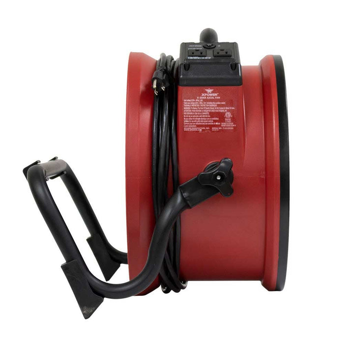 XPOWER X-39AR-Red 1/4 HP Variable Speed Sealed Motor Industrial Axial Fan