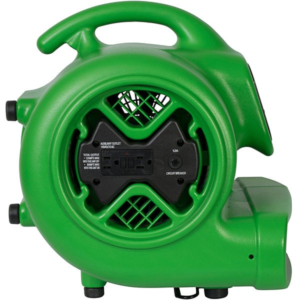 Xpower X-600A-Green 1/3 HP Air Mover w/ Built-In Power Outlets - Green