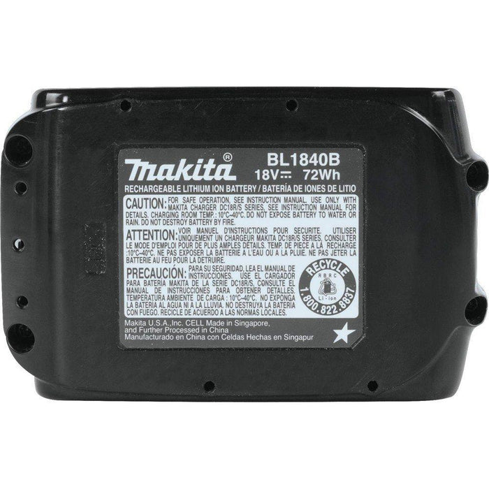 Makita BL1840B 18-Volt 4.0Ah L.E.D. LXT Lithium-Ion Slide Style Battery Pack