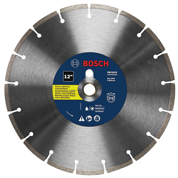 Bosch DB1241S 12-Inch 20mm Arbor Tensioned Steel Segmented Rim Diamond Blade