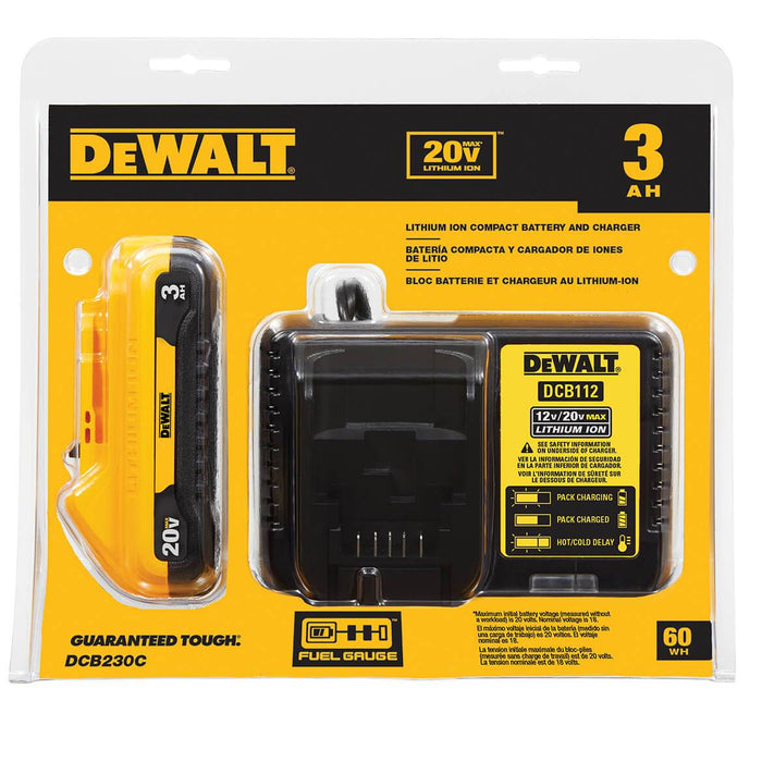 DeWALT DCB230C 20V MAX 3.0Ah Compact Lithium-Ion Charging Starter Kit