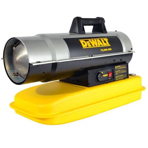 DeWALT DXH75KT Portable 75000 BTU Forced Air Kerosene u0026 Diesel Space Heater