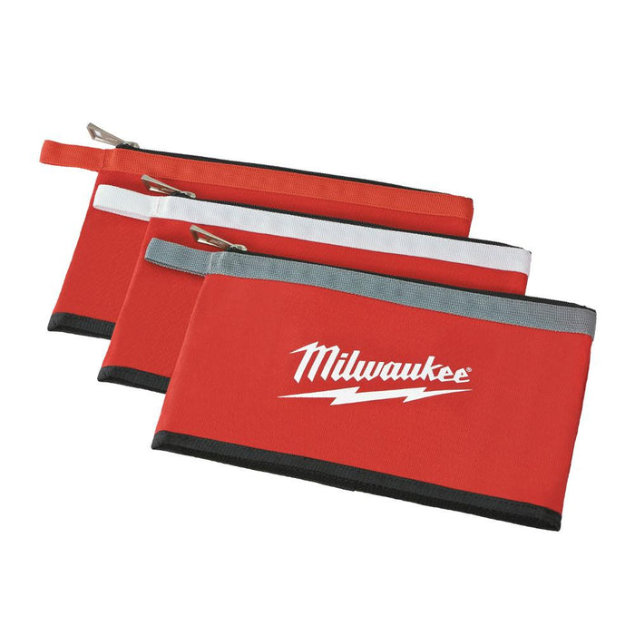 Milwaukee 48-22-8193 Water Resistant Stand-Up Base Zipper Pouches - 3pc