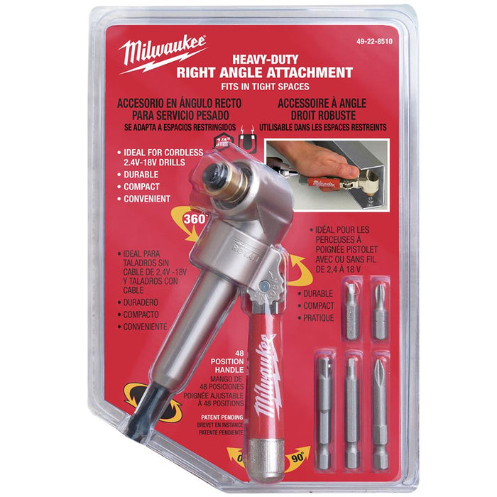 Milwaukee 49-22-8510 1/4-Inch 90-Degree Angle Offset Power Groove Drive Adapter