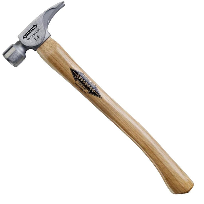 Stiletto TI14SC 18-Inch 14-Oz Titanium Smooth Face Curved Hickory Handle Hammer